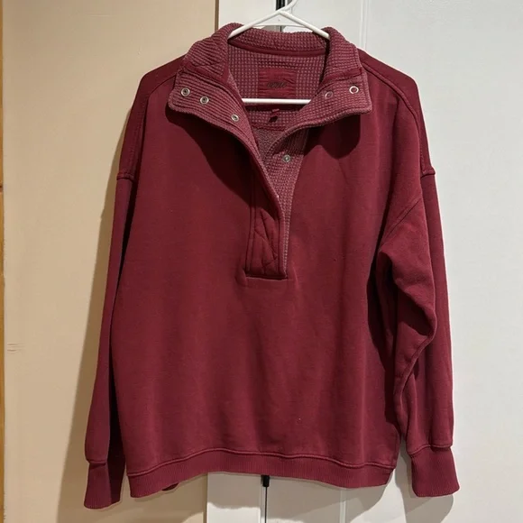 Aerie Getaway Quarter Snap Sweatshirt